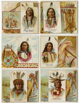 1888 N36 Allen & Ginter "The American Indian" Large Cards Collection (6 Different) Including Sitting Bull 